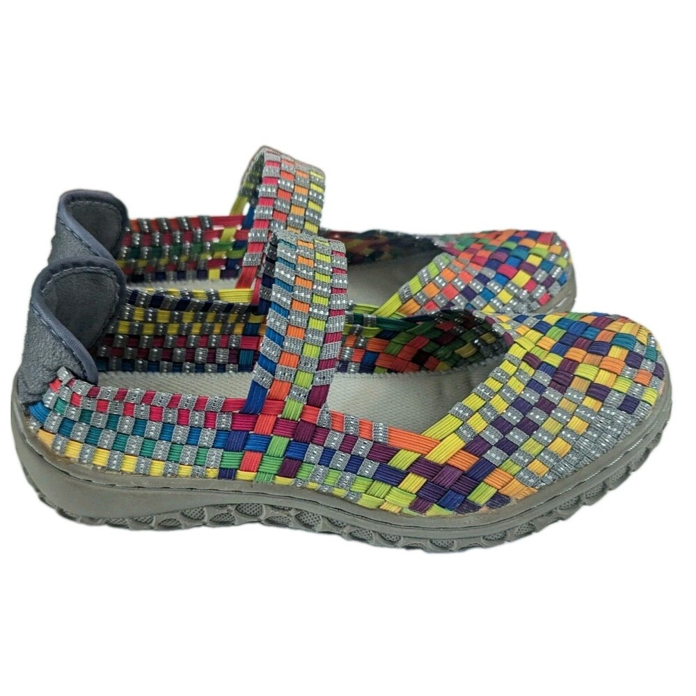 Corkys Maryjane Liz Shoes Rainbow Silver Sparkle Material US 6 Festival
